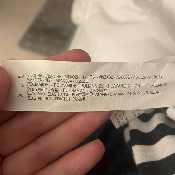 Zara Black/White Striped Bodycon Dress - Size M - Picture 5 of 5